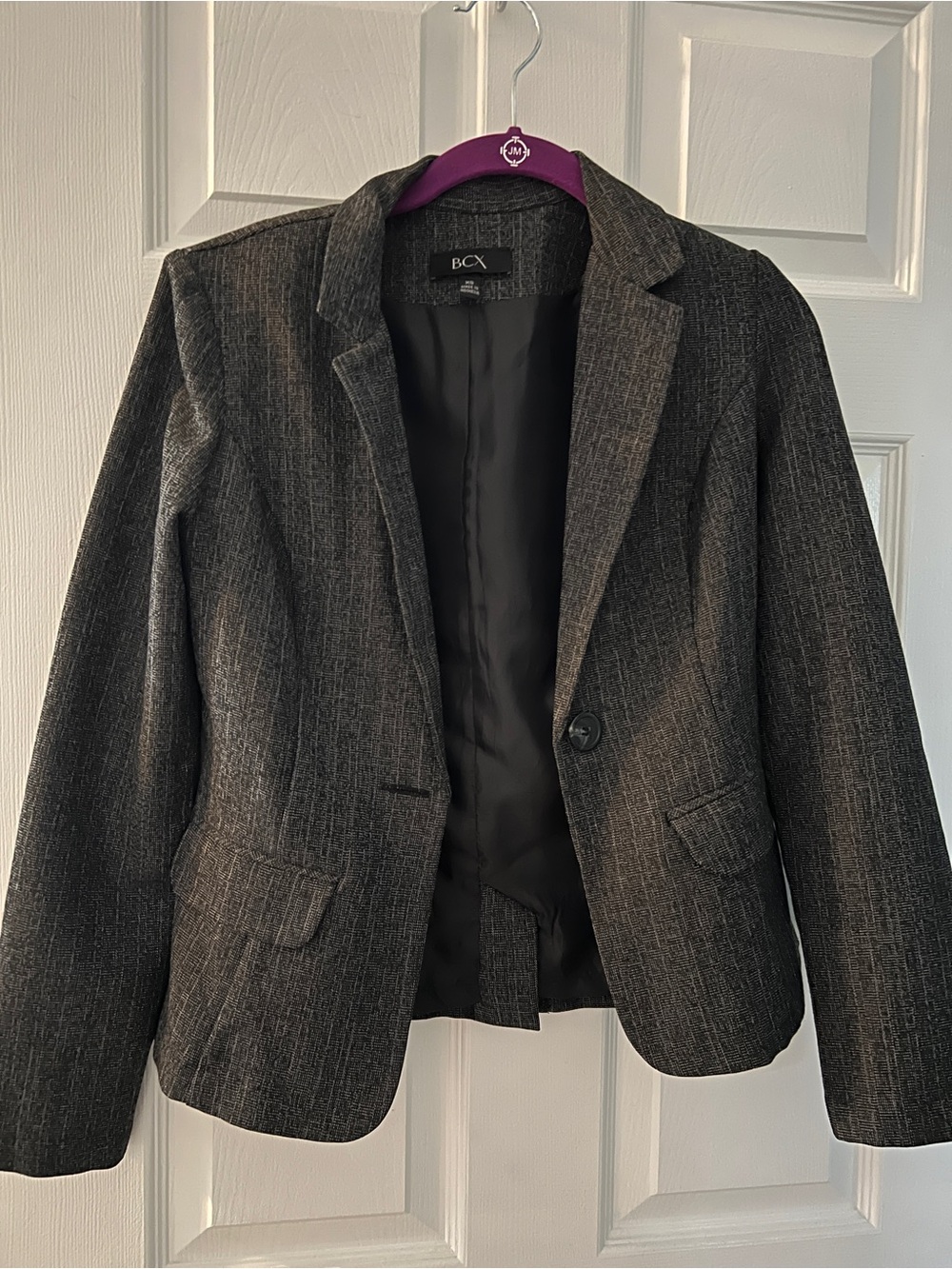 BCX Charcoal Pinstripe Women's Blazer